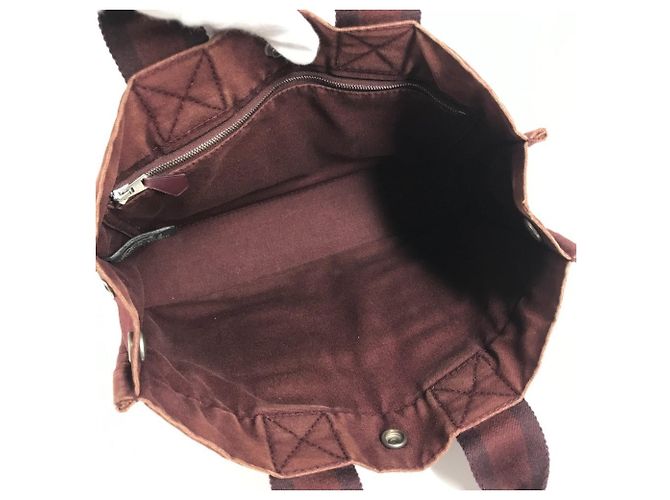 Hermès HERMES Halb-Leder Foule PM Tasche Rot Bordeaux - Ansicht 9