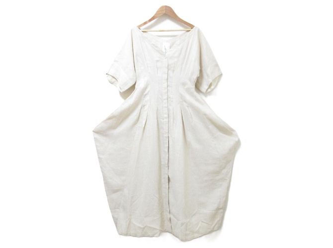 Sybilla Leinen Cocoon Kleid Beige - Ansicht 3