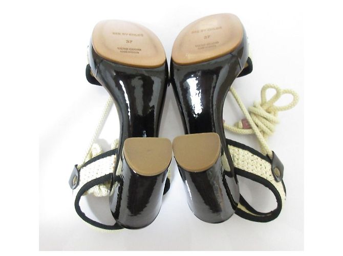 Chloé Sandali con tacco alto e lacci See By Chloe Nero Beige - vista 5