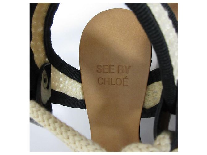 Chloé Sandali con tacco alto e lacci See By Chloe Nero Beige - vista 6