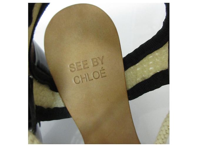 Chloé Sandali con tacco alto e lacci See By Chloe Nero Beige - vista 7