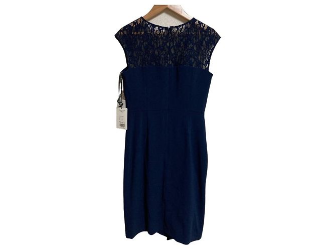 Autre Marque Triacetatkleid mit engen Rüschen Grace Continental Blau Marineblau - Ansicht 2