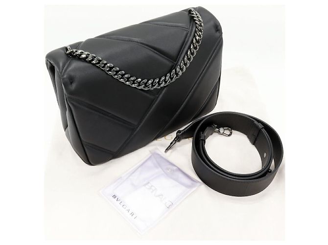 Bulgari Borsa a Spalla 2 in 1 Serpenti Cabochon in Pelle BVLGARI Nero - vista 3