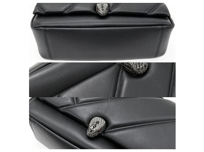 Bulgari Borsa a Spalla 2 in 1 Serpenti Cabochon in Pelle BVLGARI Nero - vista 6