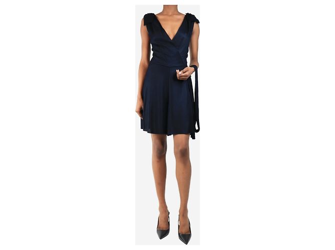 Chanel Mono de malla azul marino con bufanda - talla UK 8 - vista 4