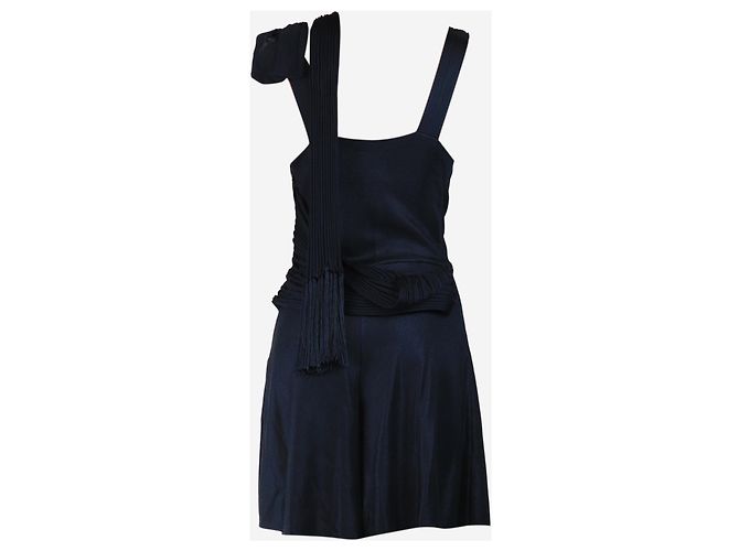 Chanel Mono de malla azul marino con bufanda - talla UK 8 - vista 6
