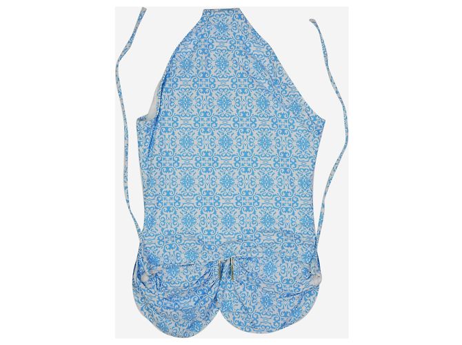 Melissa Odabash Blauer Blumen-Bandeau-Badeanzug - Größe UK 12 - Ansicht 4
