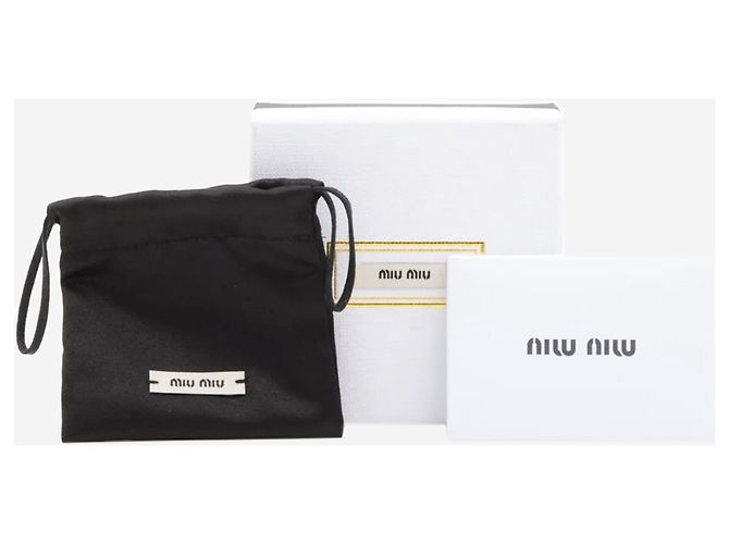 Miu Miu Fermaglio per capelli in metallo dorato e rosa con logo D'oro - vista 4