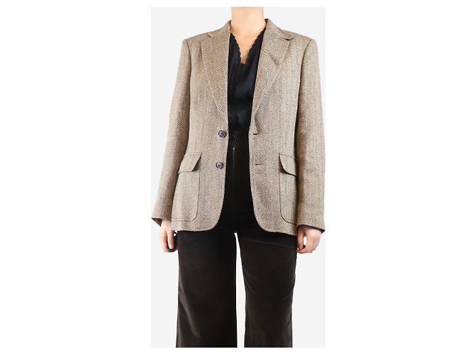 Polo Ralph Lauren Brown Herringbone blazer - size UK 14 - view 3
