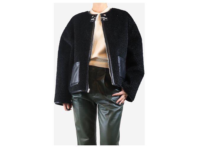 Nanushka Schwarze reversible vegane Lederjacke - Größe S - Ansicht 3