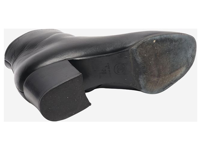 Chanel Schwarze Lederstiefeletten - Größe EU 38 (UK 5) - Ansicht 5