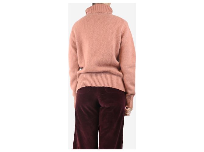 Joseph Pull en cachemire rose à col roulé - taille S - vue 2
