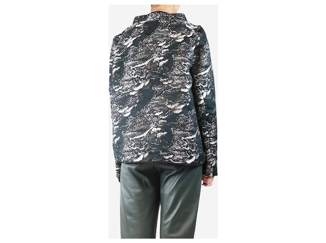 Marni Giacca in jacquard nera e argento - taglia UK 10 Nero - vista 2