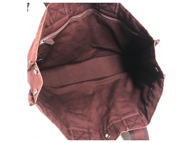 Hermès Foule MM Tote Bag aus Halb-Leder Rot Bordeaux - Ansicht 11