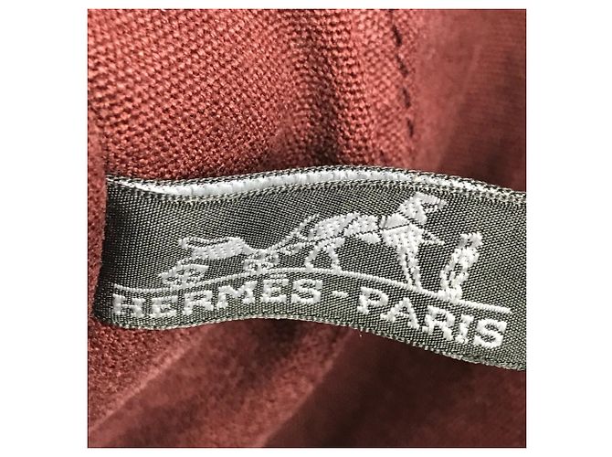 Hermès Foule MM Tote Bag aus Halb-Leder Rot Bordeaux - Ansicht 12