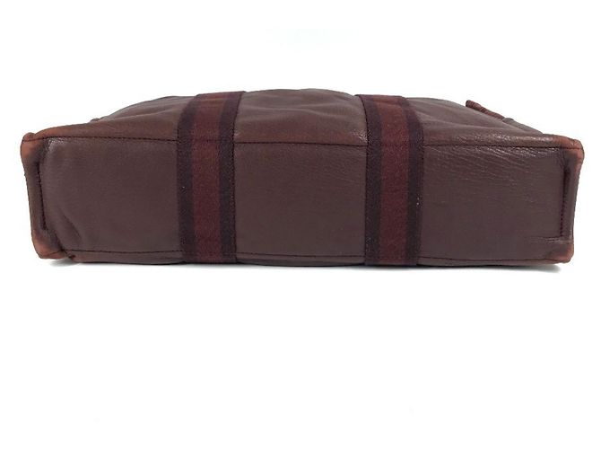 Hermès Foule MM Tote Bag aus Halb-Leder Rot Bordeaux - Ansicht 5