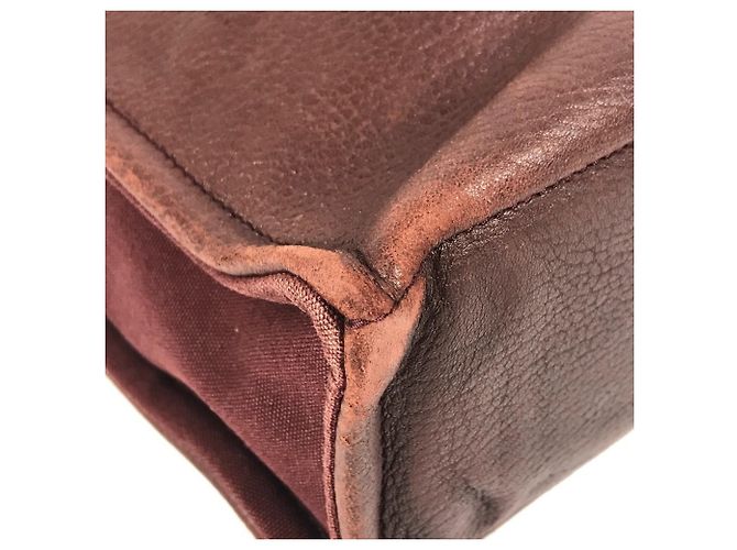 Hermès Foule MM Tote Bag aus Halb-Leder Rot Bordeaux - Ansicht 6