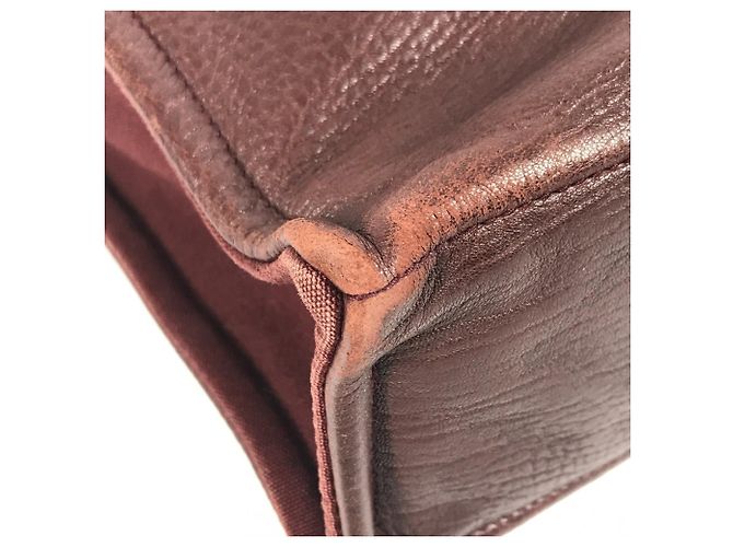 Hermès Foule MM Tote Bag aus Halb-Leder Rot Bordeaux - Ansicht 8