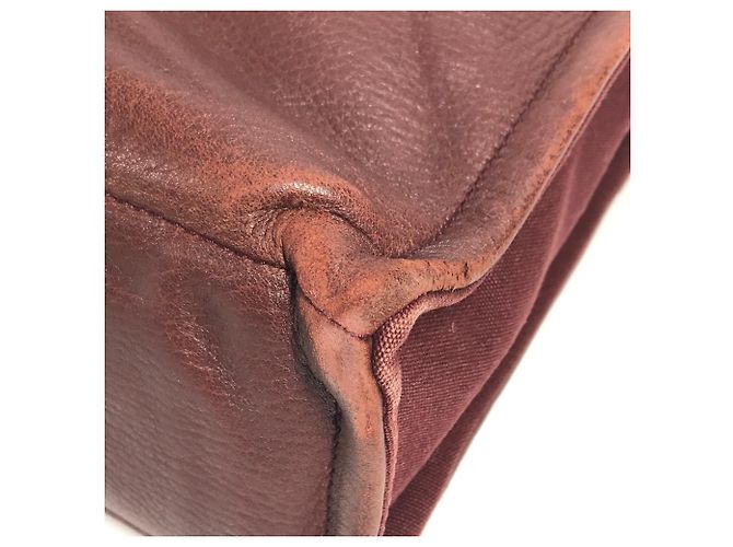 Hermès Foule MM Tote Bag aus Halb-Leder Rot Bordeaux - Ansicht 9