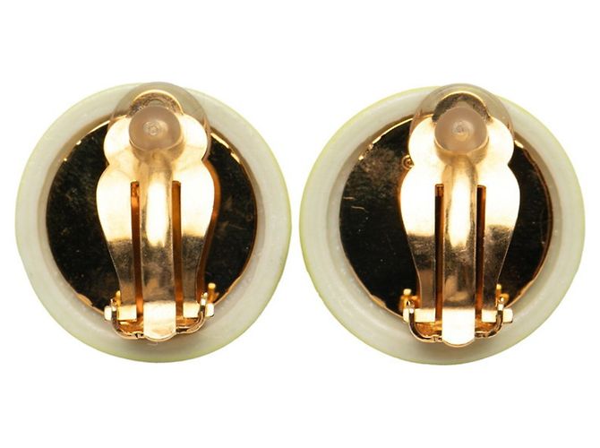 Chanel Coco Mark Clip Ohrringe Golden Hellgrün - Ansicht 2