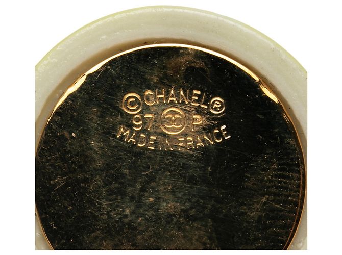Chanel Coco Mark Clip Ohrringe Golden Hellgrün - Ansicht 5