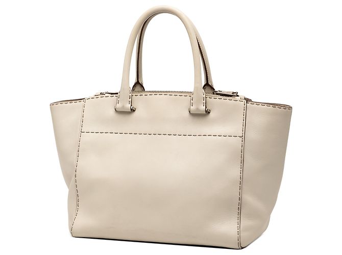 Double Borsa Prada in vitello marrone con tasche gemelle cucite Beige - vista 2