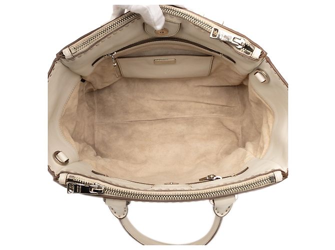 Double Borsa Prada in vitello marrone con tasche gemelle cucite Beige - vista 4