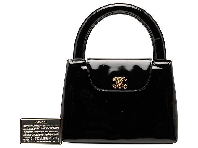 Chanel Black Patent Kelly Top Handle Flap - Ansicht 8