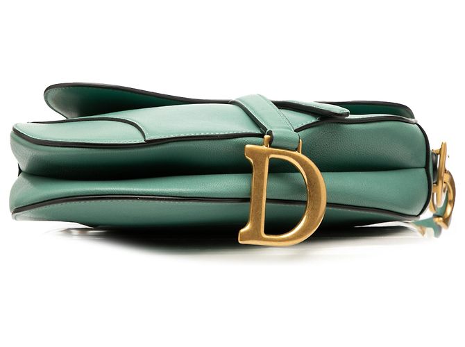 Borsa Saddle Mini Dior in Pelle di Capra Verde Verde chiaro - vista 3