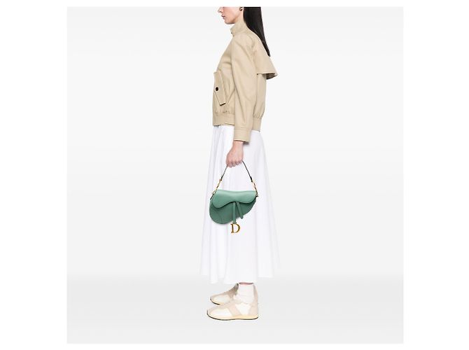 Borsa Saddle Mini Dior in Pelle di Capra Verde Verde chiaro - vista 7