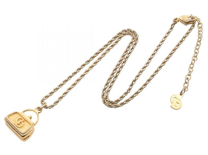 Collana con logo CD Christian Dior placcata in oro D'oro - vista 2