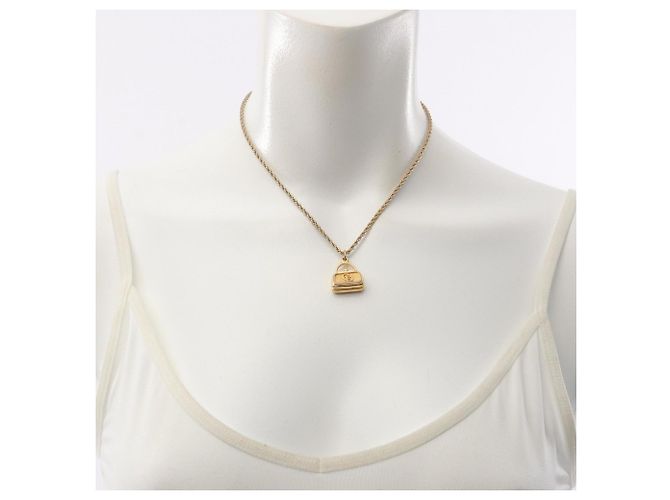 Collana con logo CD Christian Dior placcata in oro D'oro - vista 5