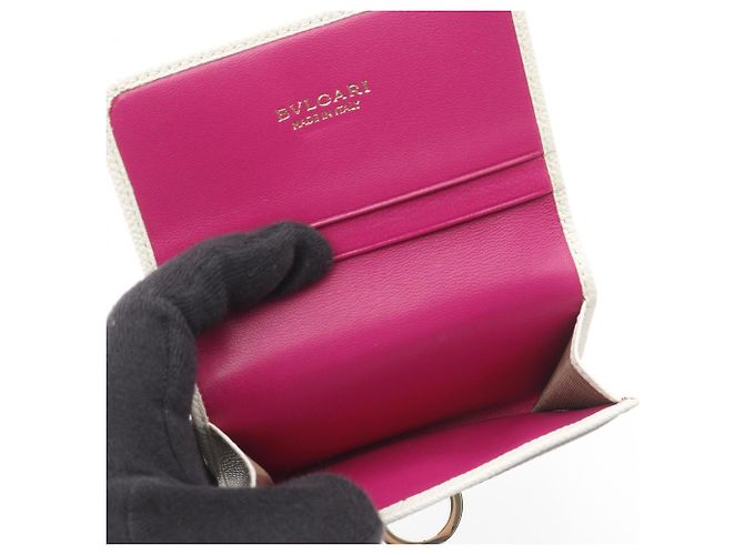 Bulgari Porta tarjetas de visita de cuero blanco Bvlgari - vista 3