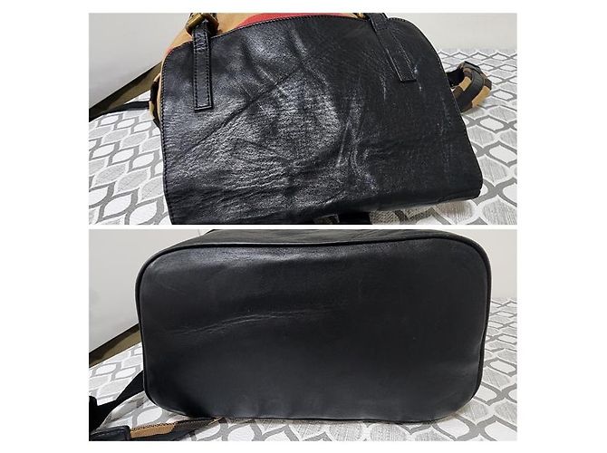 Burberry Mega Check Canvas Rucksack Schwarz/Beige - Ansicht 6