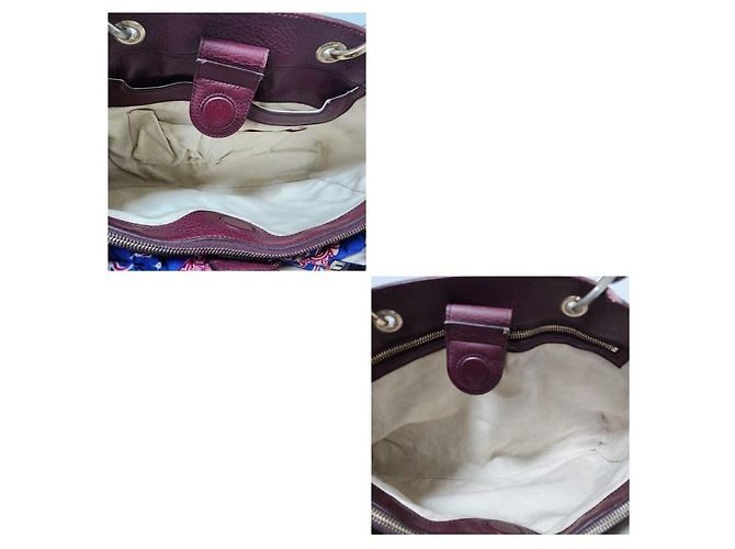 Bamboo Gucci Bolso de compras mediano de cuero texturizado con asas de bambú - Burdeos - vista 5