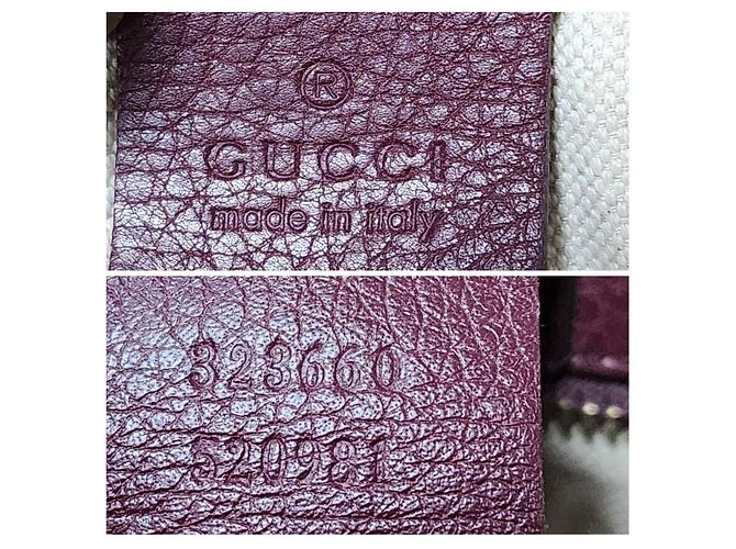 Bamboo Gucci Bolso de compras mediano de cuero texturizado con asas de bambú - Burdeos - vista 7