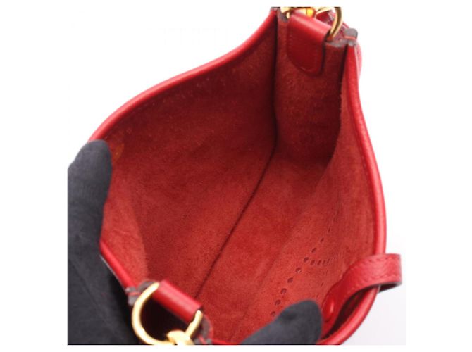 Borsa a Spalla Hermès Evelyn TPM Rouge Cou Rosso - vista 3