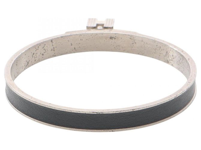 Bracciale Kelly Hermès in pelle verde e acciaio Argento - vista 2