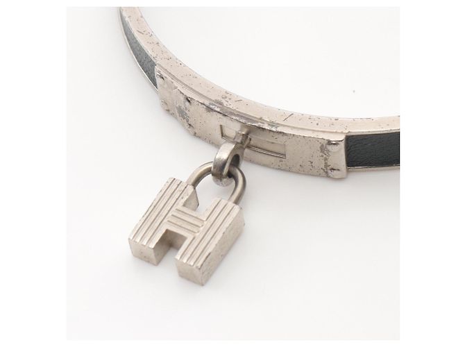 Bracciale Kelly Hermès in pelle verde e acciaio Argento - vista 3