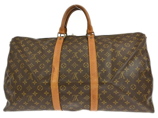 Borsa Keepall Bandoulière Louis Vuitton Monogram Canvas 55 Marrone - vista 2
