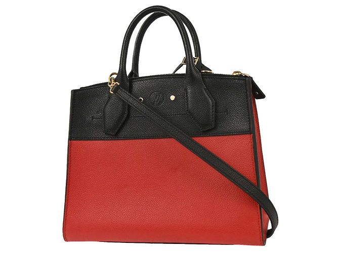 Borsa City Steamer in pelle PM Louis Vuitton Rosso - vista 2