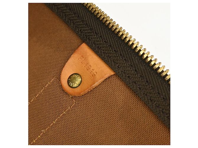 Borsa Keepall Bandoulière Louis Vuitton in tela Monogram 55 Marrone - vista 4