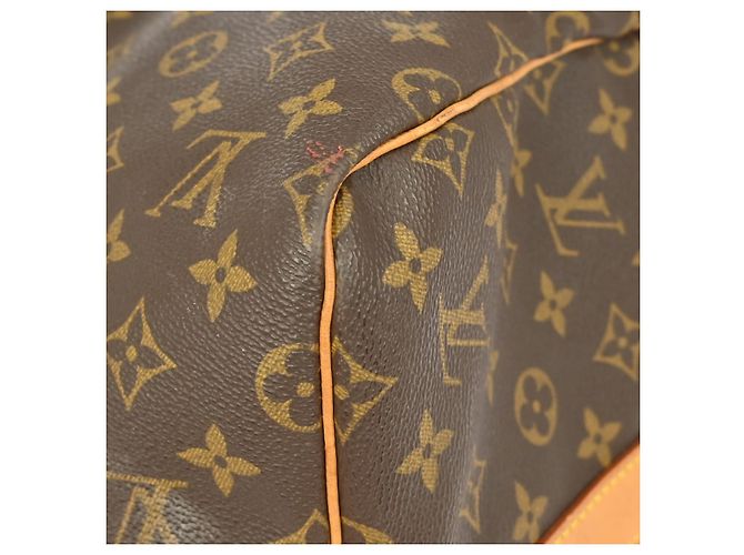 Borsa Keepall Bandoulière Louis Vuitton in tela Monogram 55 Marrone - vista 7