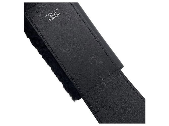 Kelly Cinghia a spalla in pelle Swift nera di Hermès Nero - vista 6