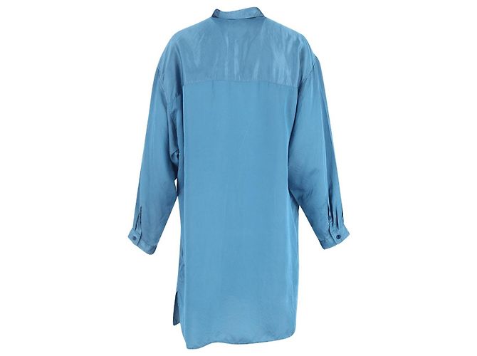 Camisa de botones Y's de Yohji Yamamoto en seda azul - view 3