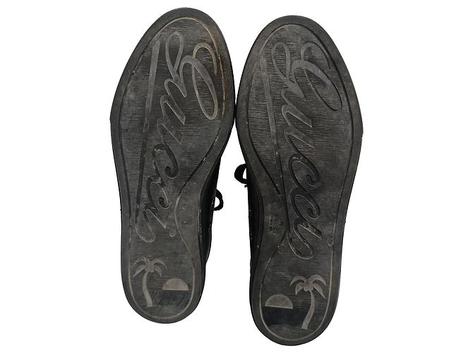 Sneakers basse Gucci California con borchie in pelle nera Nero - vista 14