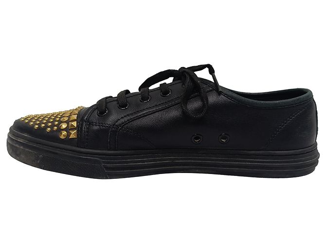 Sneakers basse Gucci California con borchie in pelle nera Nero - vista 2
