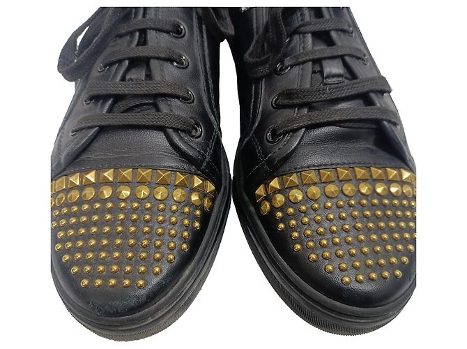 Sneakers basse Gucci California con borchie in pelle nera Nero - vista 3