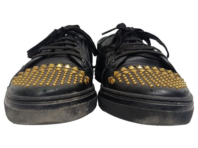 Sneakers basse Gucci California con borchie in pelle nera Nero - vista 4