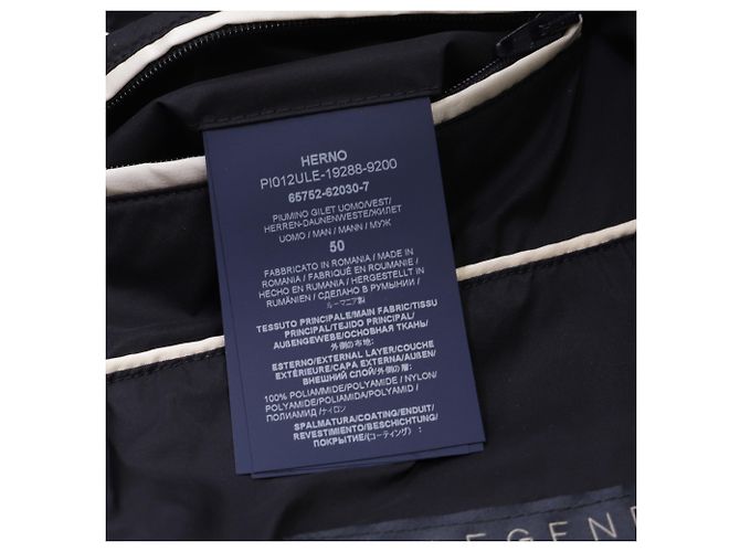 Gilet imbottito con zip Herno in poliamide nera con tasche Nero - vista 6
